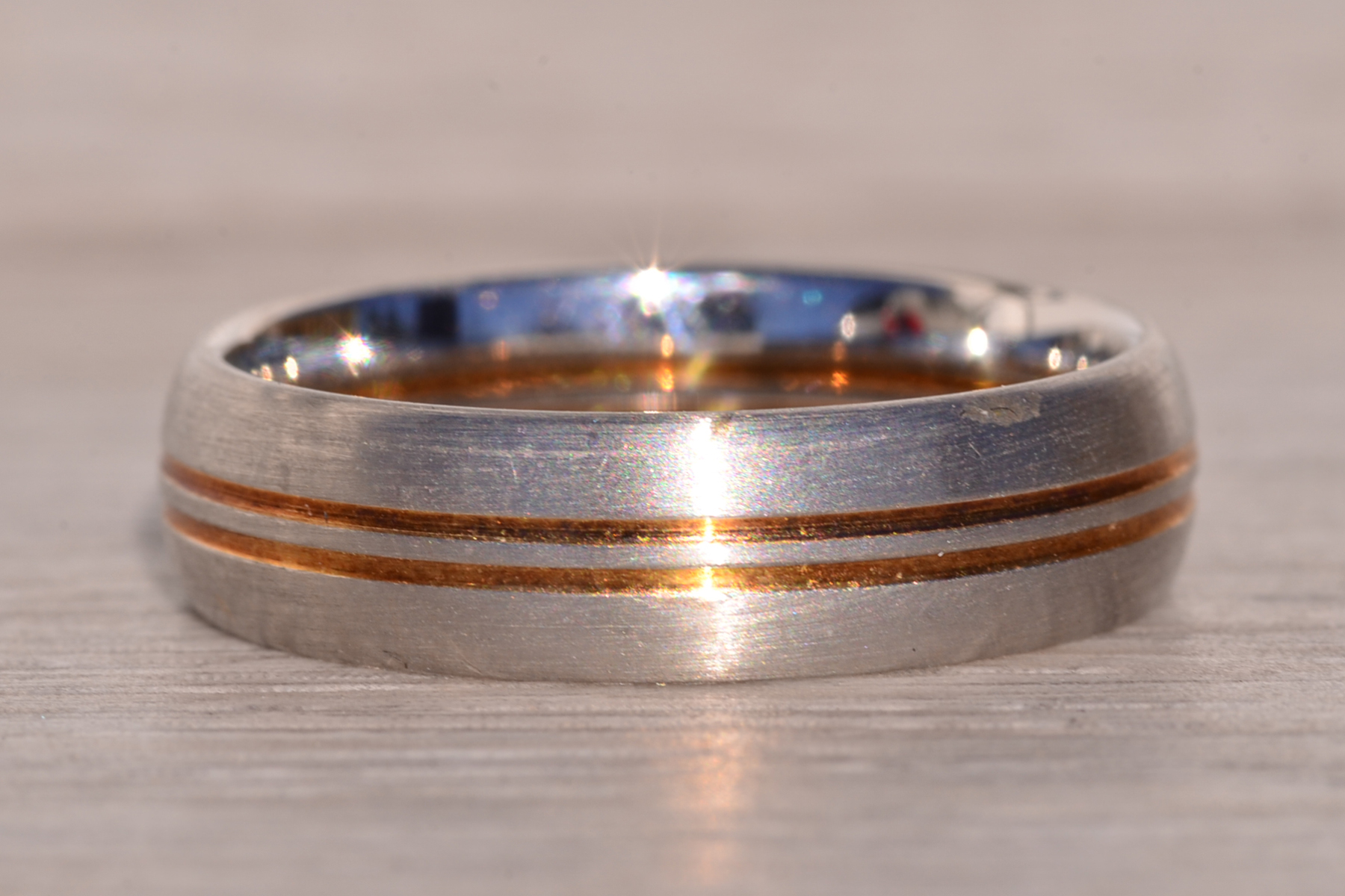 The Handmade: Designer Signed Handmade Platinum and Yellow Gold Gentleman's Band - Image 3
