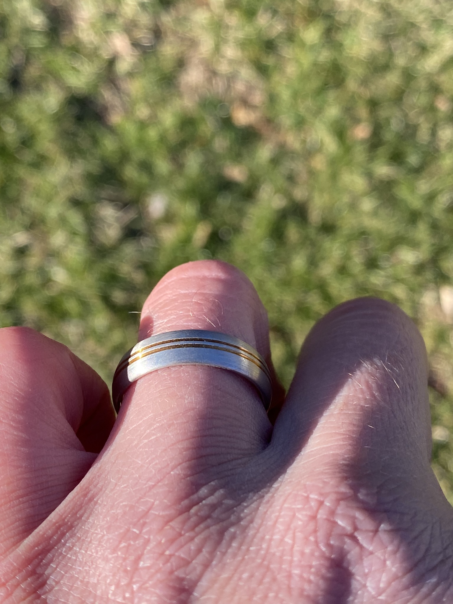 The Handmade: Designer Signed Handmade Platinum and Yellow Gold Gentleman's Band - Image 5