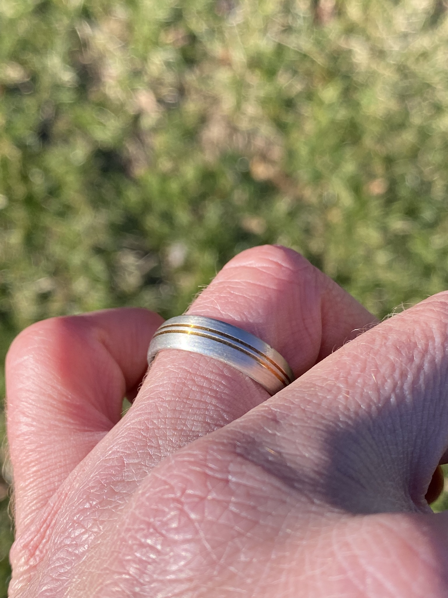 The Handmade: Designer Signed Handmade Platinum and Yellow Gold Gentleman's Band - Image 6