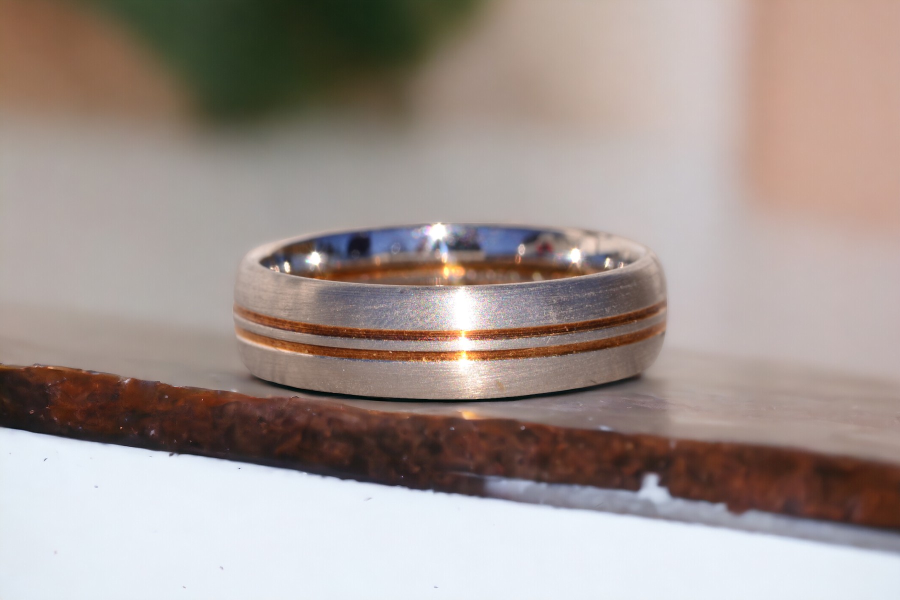 The Handmade: Designer Signed Handmade Platinum and Yellow Gold Gentleman's Band - Image 8