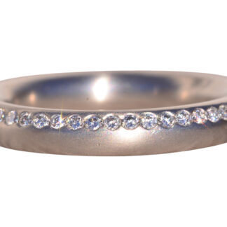The One Way: Designer Signed Band Set with Natural Diamonds in Platinum