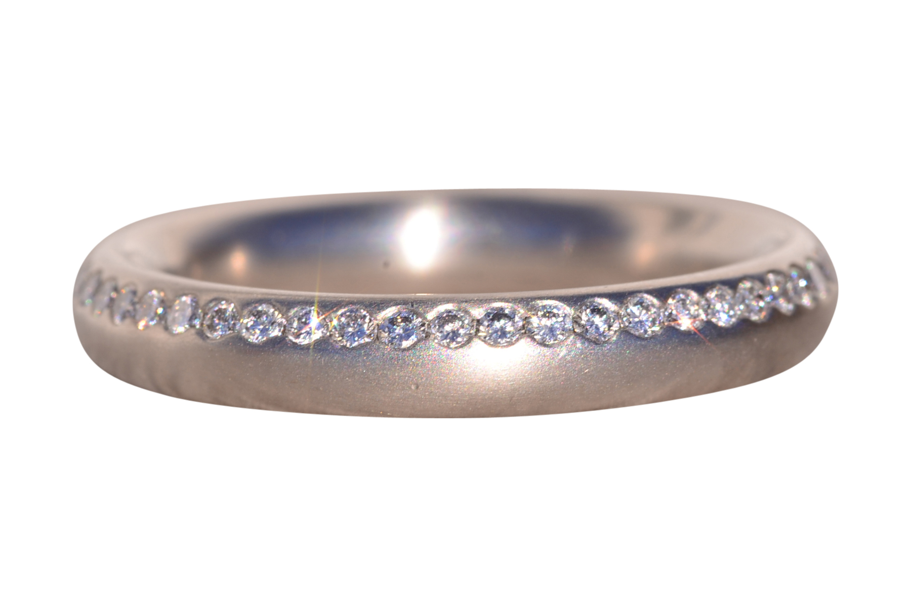 The One Way: Designer Signed Band Set with Natural Diamonds in Platinum