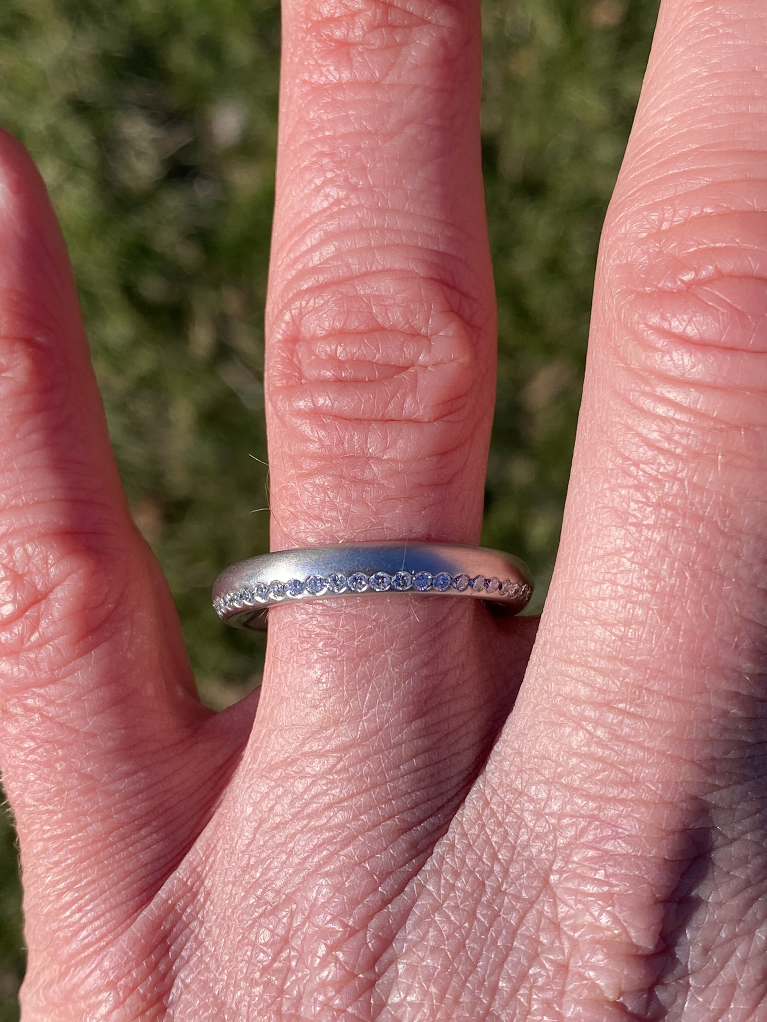 The One Way: Designer Signed Band Set with Natural Diamonds in Platinum - Image 5