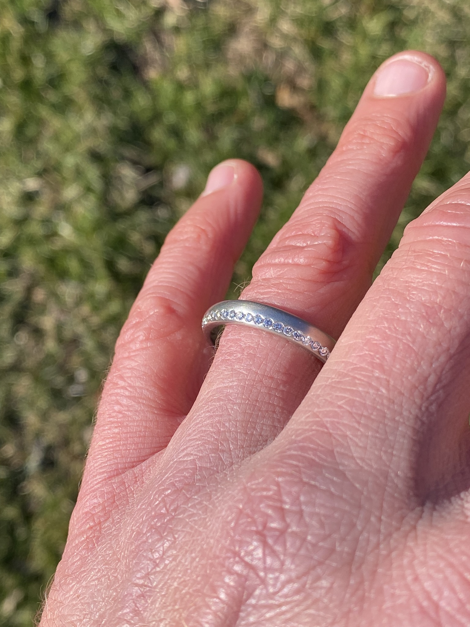 The One Way: Designer Signed Band Set with Natural Diamonds in Platinum - Image 7