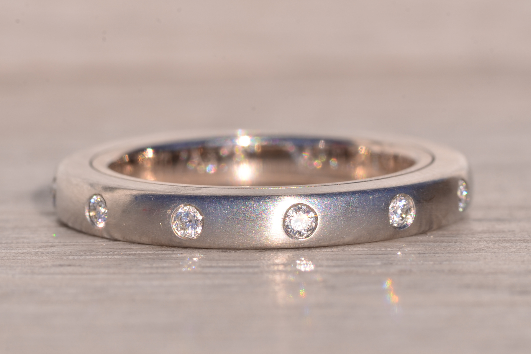 The Spins: Designer Platinum and White Gold Spinner Ring with Natural Diamonds - Image 2