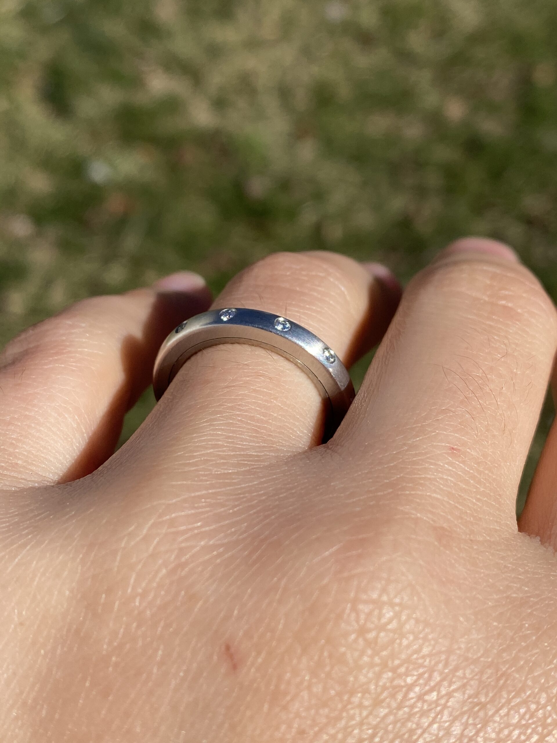 The Spins: Designer Platinum and White Gold Spinner Ring with Natural Diamonds - Image 6