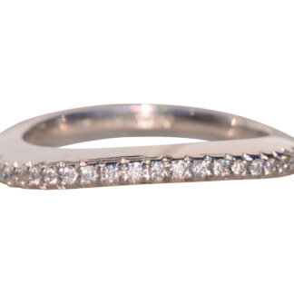 The Contour:  Designer Signed Contour Band with Natural Diamonds in Platinum
