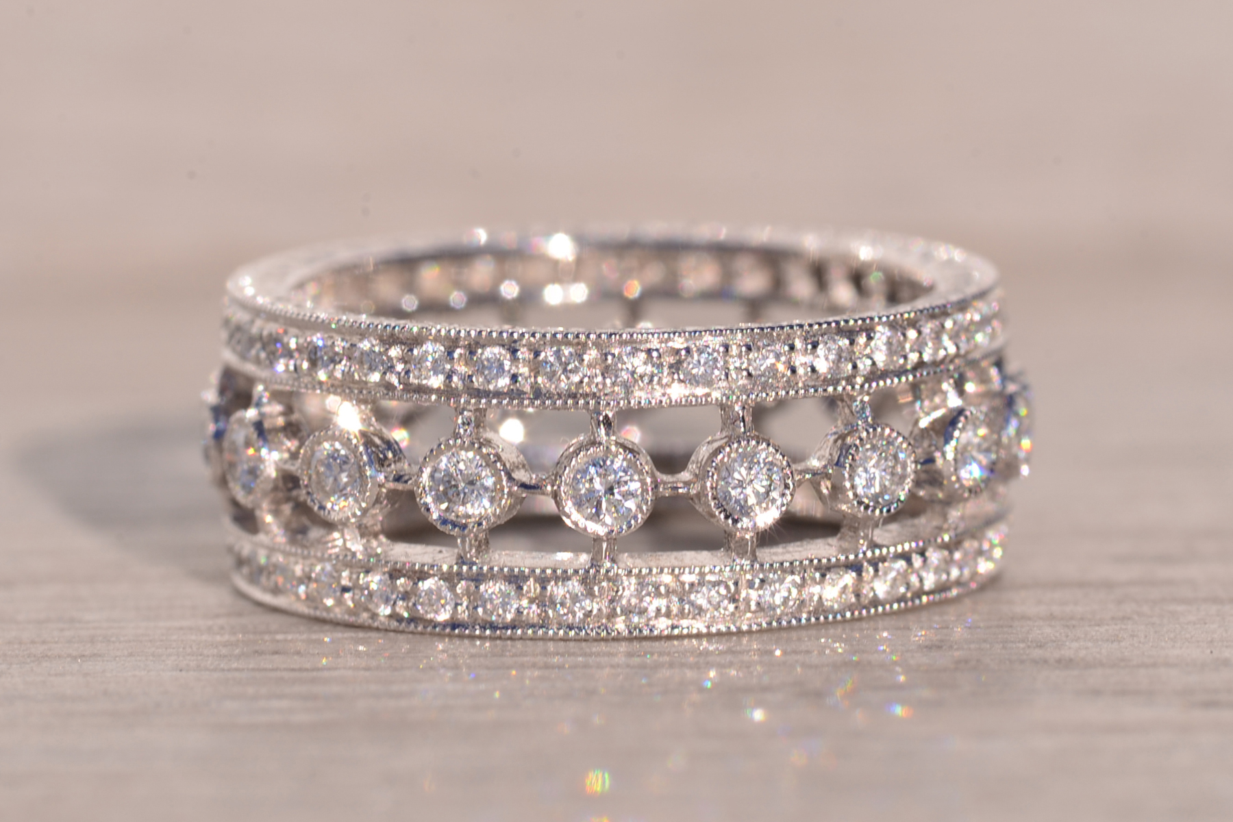 SOLD - The Blackburn: Carl Blackburn Signed Natural Diamond Eternity Band in Platinum - Image 2