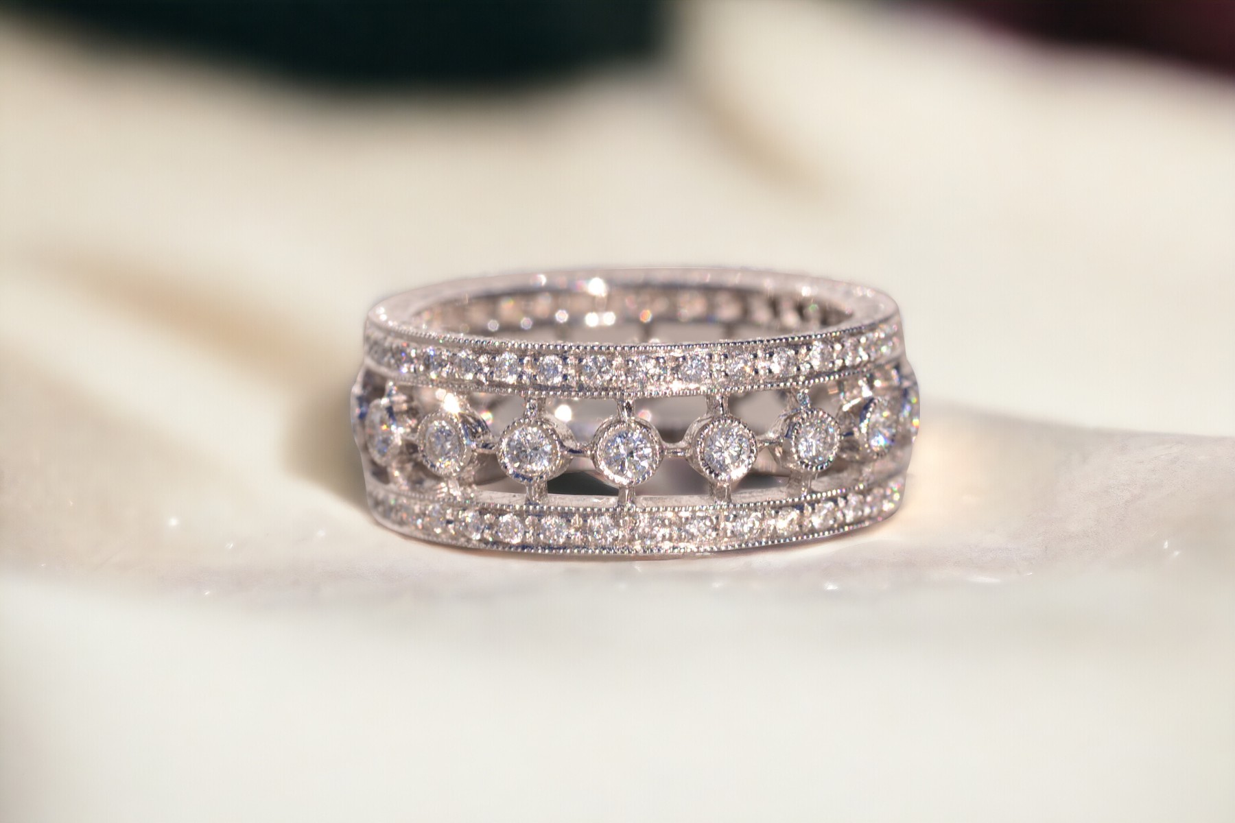 SOLD - The Blackburn: Carl Blackburn Signed Natural Diamond Eternity Band in Platinum - Image 8