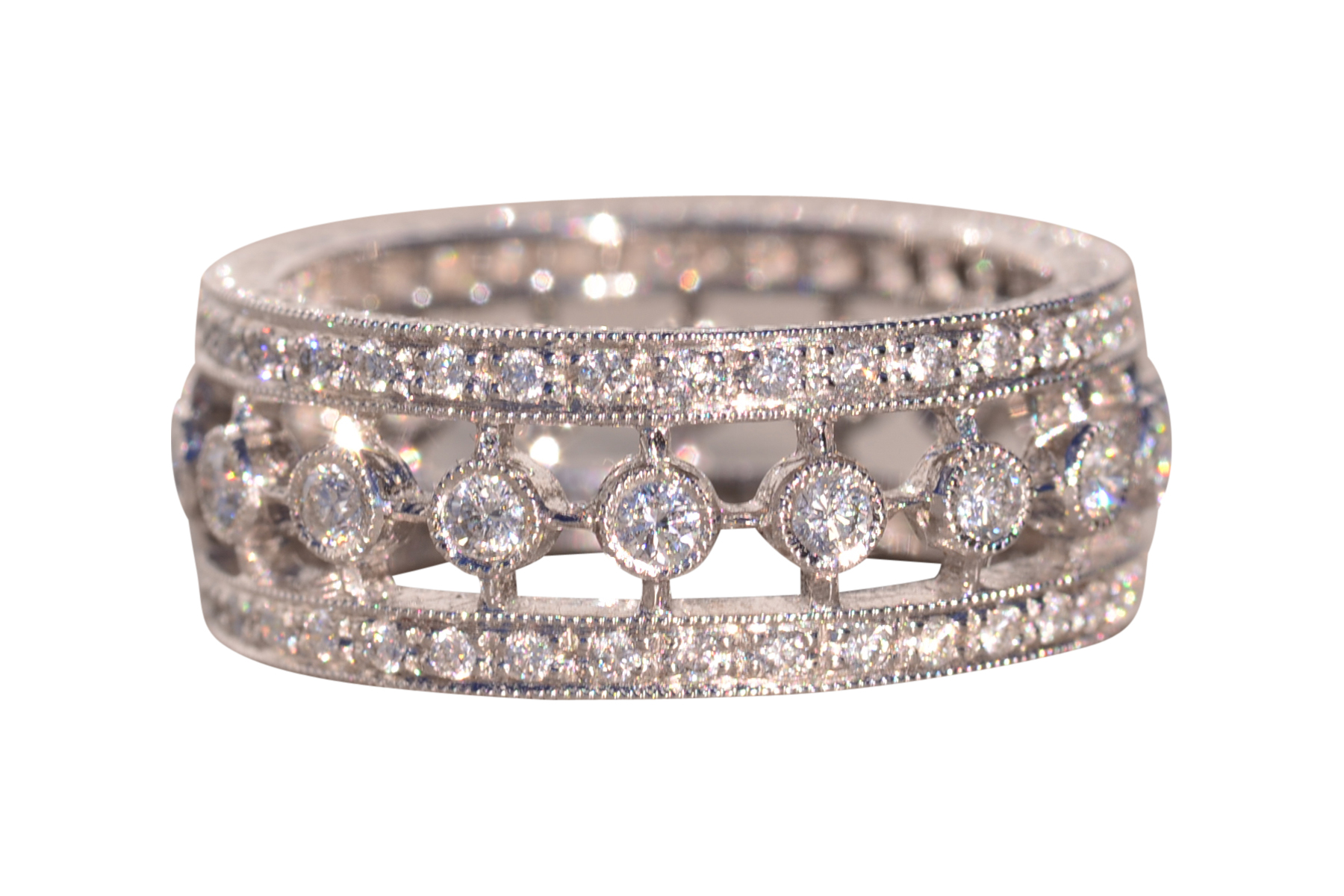 SOLD - The Blackburn: Carl Blackburn Signed Natural Diamond Eternity Band in Platinum
