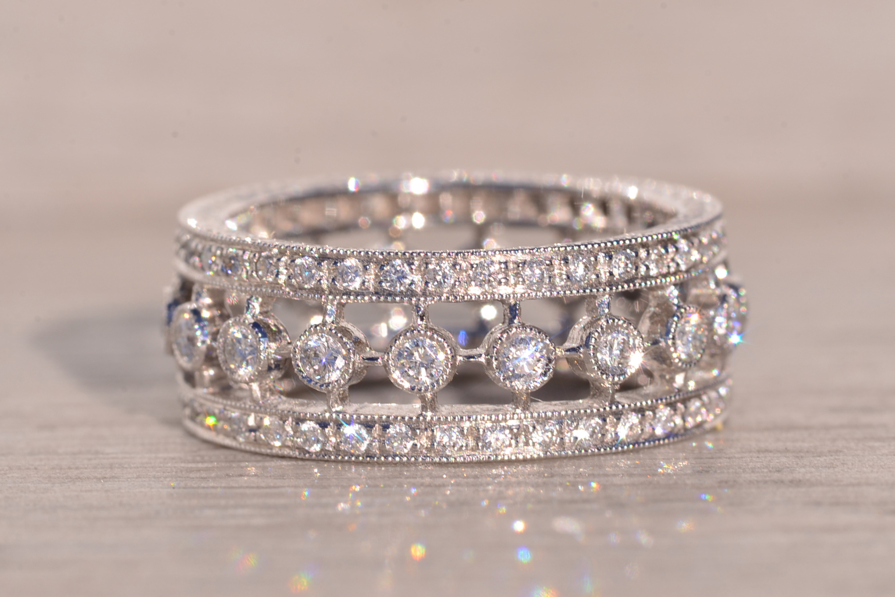 SOLD - The Blackburn: Carl Blackburn Signed Natural Diamond Eternity Band in Platinum - Image 3