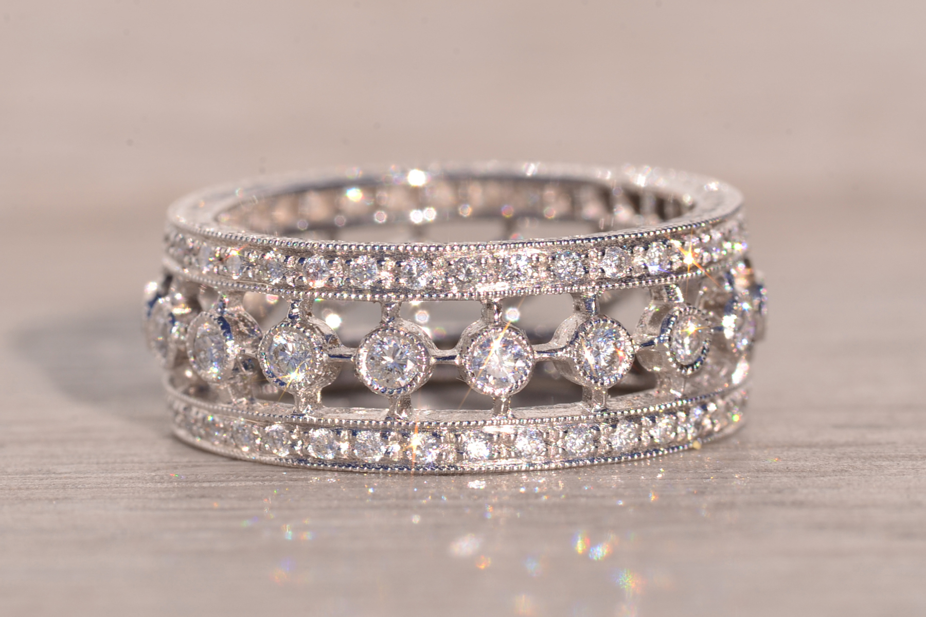 SOLD - The Blackburn: Carl Blackburn Signed Natural Diamond Eternity Band in Platinum - Image 4