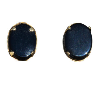 Ladies 14K Oval Onyx Stud Earrings