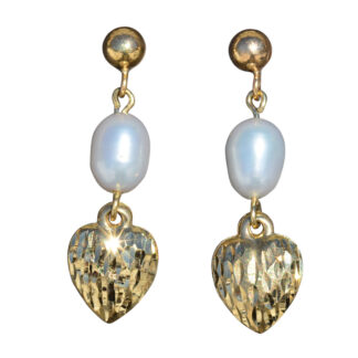 The Hadassah:  Ladies 14K Gold and Pearl Drop Earrings
