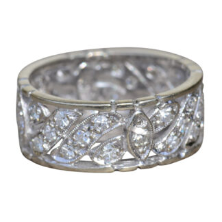 The Adley:  Ladies Antique 14K Diamond Eternity Band