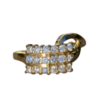 The Kori:  Ladies Vintage 14K Yellow Gold Diamond Ring