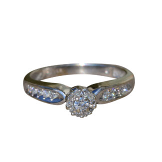 The Alianna:  Ladies Vintage Diamond Engagement Ring in 14K
