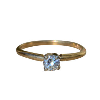The Kaisley:  Ladies Vintage 14K Diamond Solitaire Engagement Ring