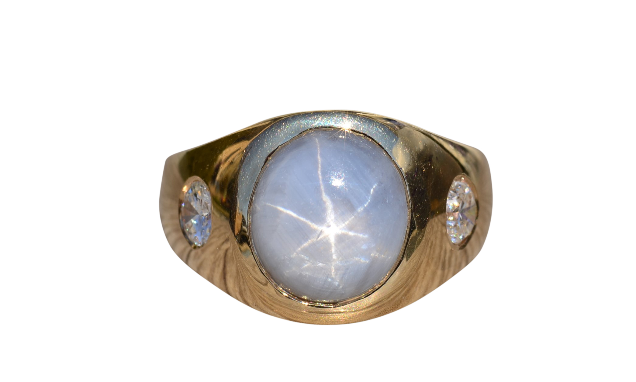 SOLD - The Rylan: Gentleman's Star Sapphire and Diamond Cocktail Ring in 14K