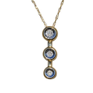 The Addilynn:  Ladies 10K Three Diamond Drop Necklace