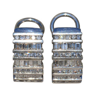 SOLD - The Harleighs:  Ladies Vintage 14K Diamond Huggie Style Earrings