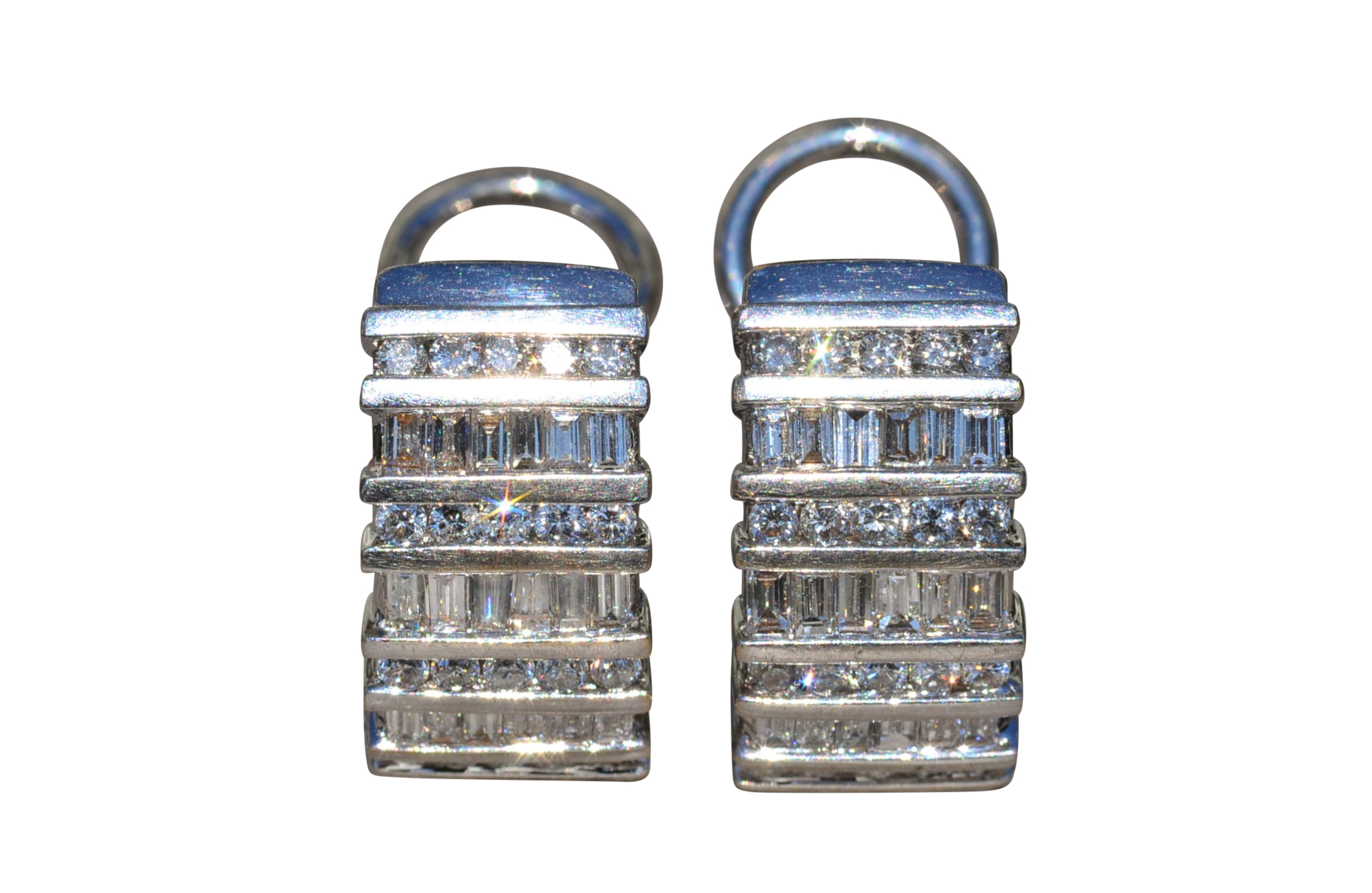 SOLD - The Harleighs: Ladies Vintage 14K Diamond Huggie Style Earrings