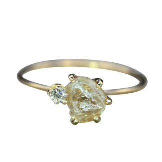 The Ayleen:  Ladies Rough Diamond Ring in 14K Yellow Gold