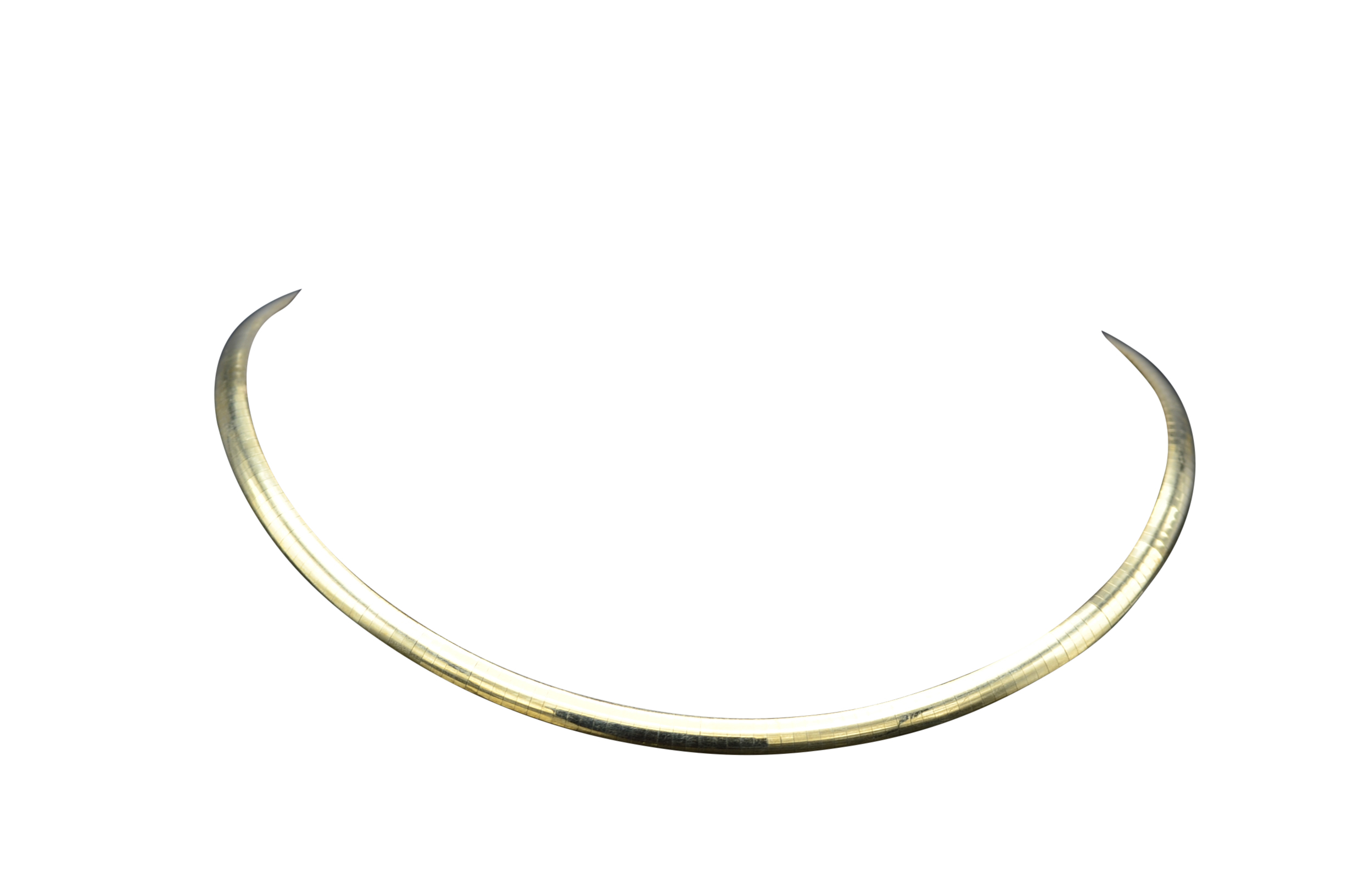 SOLD - The Arlette: Ladies Yellow Gold Gooseneck Style Omega Collar Necklace