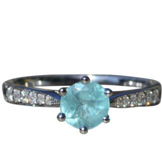 SOLD: The Pessoa:  Ladies Vintage 18K Paraiba Tourmaline and Diamond Ring