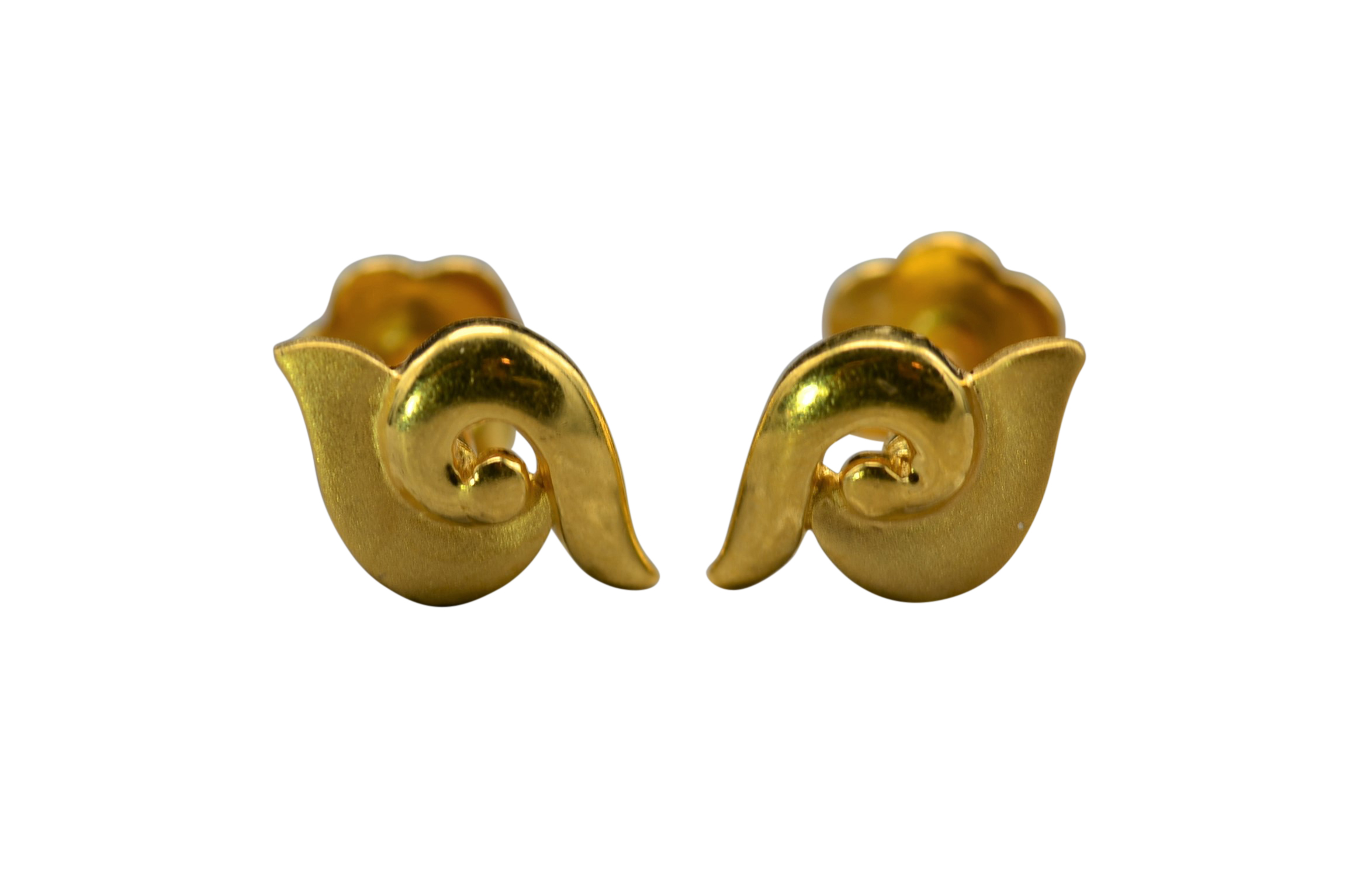 SOLD - Vintage 22K Yellow Gold Flat Back Stud Earrings
