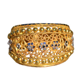 SOLD - The Harrowgate:  Ladies 22K Two Tone Cigar Style Band