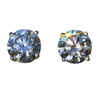 The Melrose Hill: 4.04 Carat Diamond Stud Earrings in White Gold