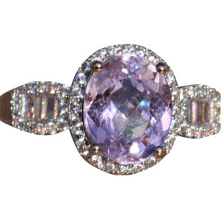 The Sudbury:  Ladies Rose Gold Morganite and White Sapphire Ring