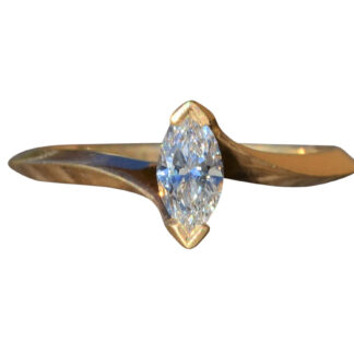 SOLD - The Lambeth:  Ladies 14K Yellow Gold Marquise 0.30 CT Diamond Engagement Ring