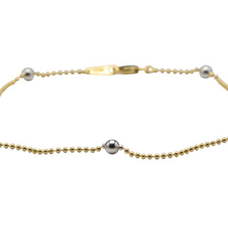 SOLD - The Alanson:  Ladies Two Tone 14K Ankle Bracelet