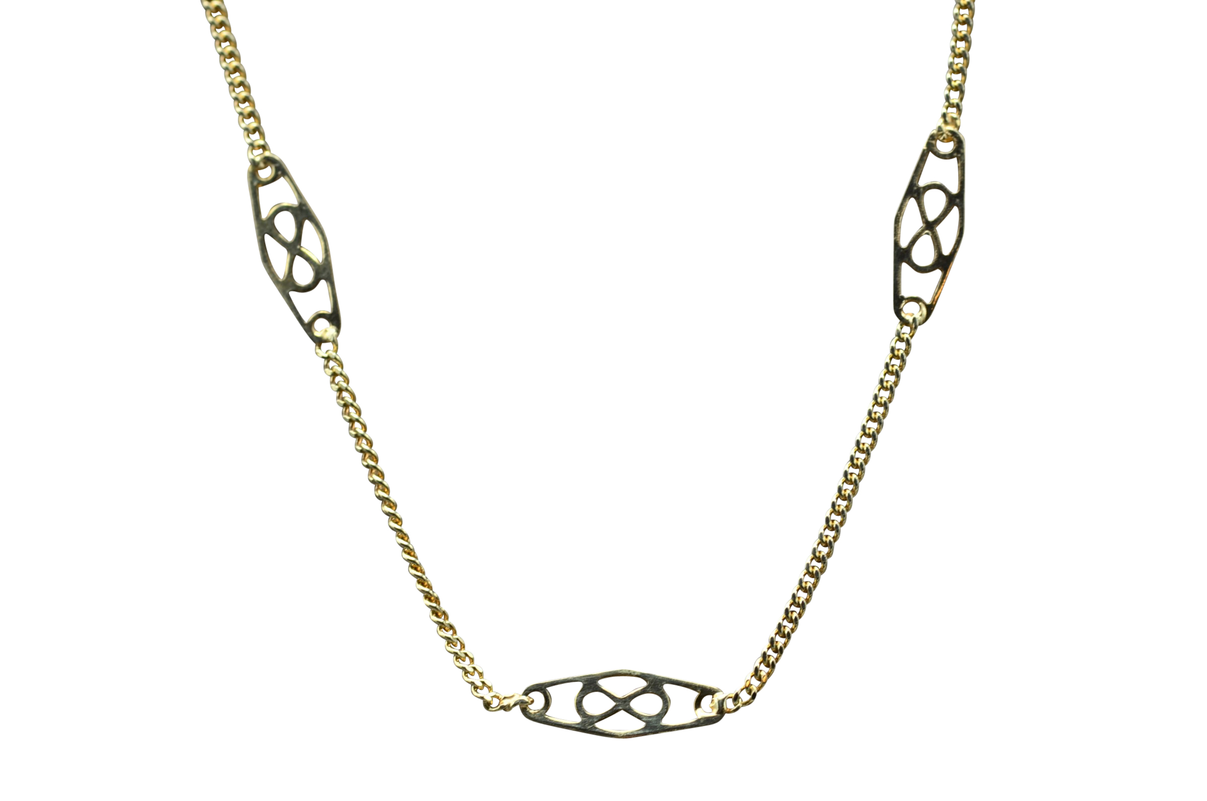 SOLD - The Charlevoix: Ladies 15 Inch Station Chain in 14K Yellow Gold