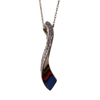 The Brusly:  Ladies White Gold and Diamond Drop Necklace
