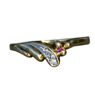 The Dandridge:  Ladies 14K Gold Cocktail Ring with Diamonds