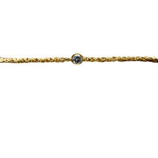 SOLD - The Corona Del Mar:  Simple Yellow Gold Bracelet with Diamond