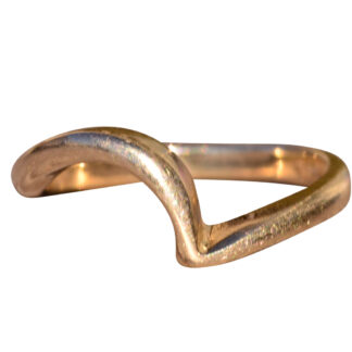 The Wave:  Simple Yellow Gold Stackable Wave Ring