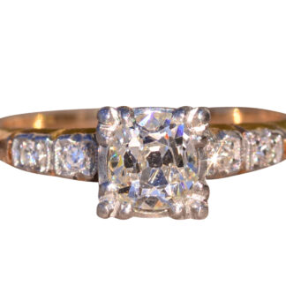 SOLD - The Kearny Mesa:  Chunky Old Mine Cut Cushion Shaped Diamond Signed Engagement Ring