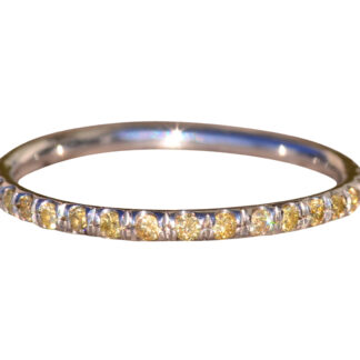 SOLD - The Dehesa:  Platinum Stackable Band set with Fancy Yellow Diamonds