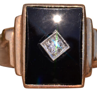 The Mintabie:  Art Deco Era Onyx and Diamond Gentleman's Ring