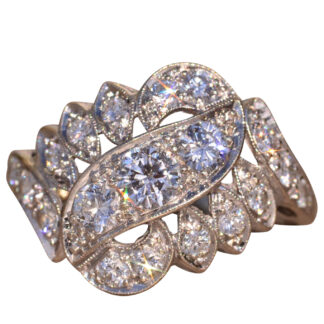 The Adelaide:  Antique Cocktail Ring with Diamonds