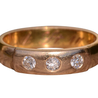 SOLD - The Lakewood:  Kopp & McClay Signed Antique Diamond Wedding Band from October 1915