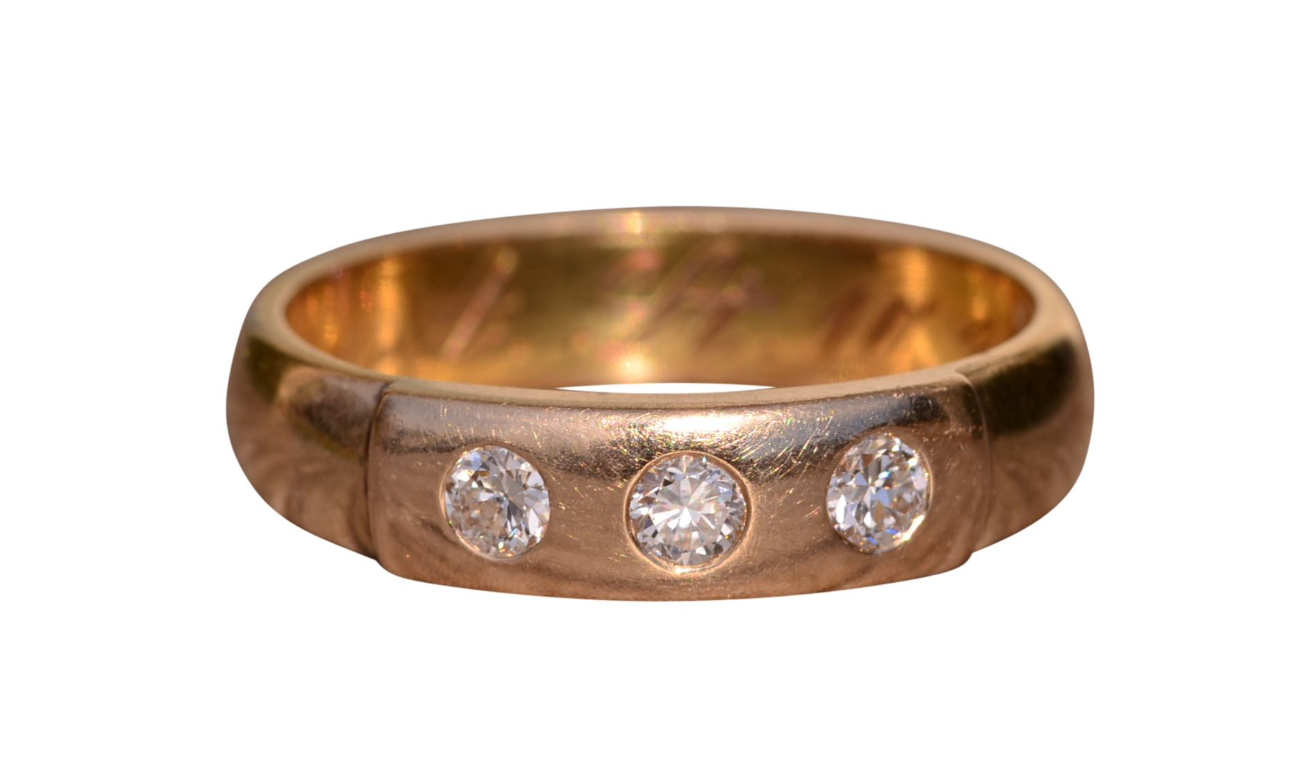SOLD - The Lakewood: Kopp & McClay Signed Antique Diamond Wedding Band from October 1915