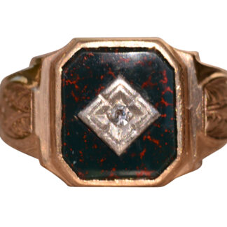 The Port Lincoln:  Antique Bloodstone and Diamond Cocktail Ring