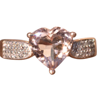 SOLD - The Lititz: Rose Gold Ring set with Heart Shaped Morganite and Diamonds
