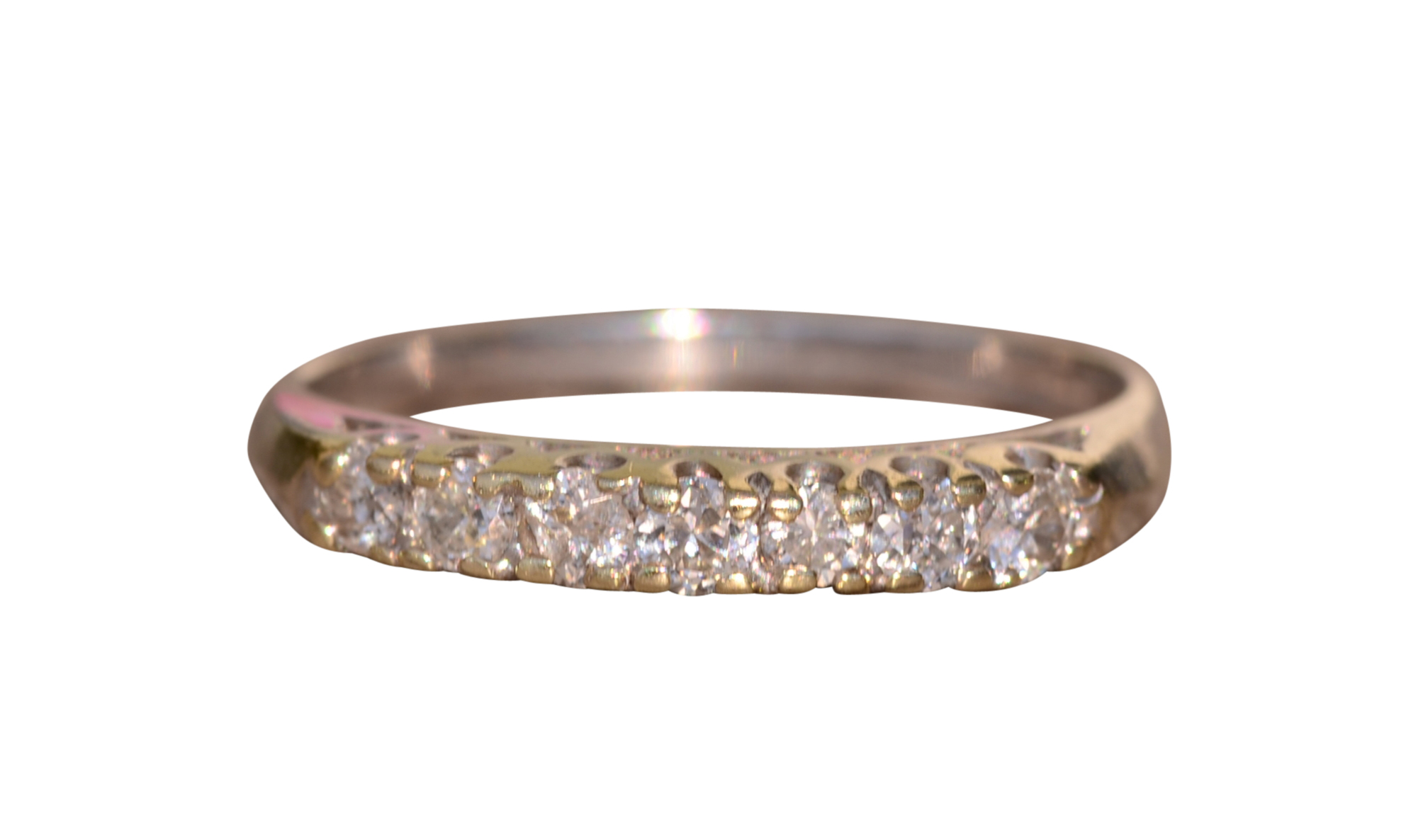 SOLD - The Hazelton: Antique White Gold and Diamond Band