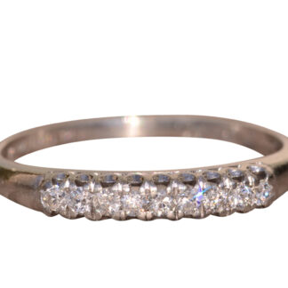 SOLD - The Middletown: Antique Platinum Stackable Band With Diamonds